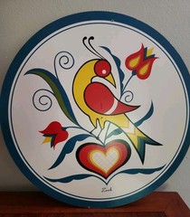 Jacob Zook’s Pennsylvania Dutch Hex Sign 15.5″ Distelfink Bird Good Luck