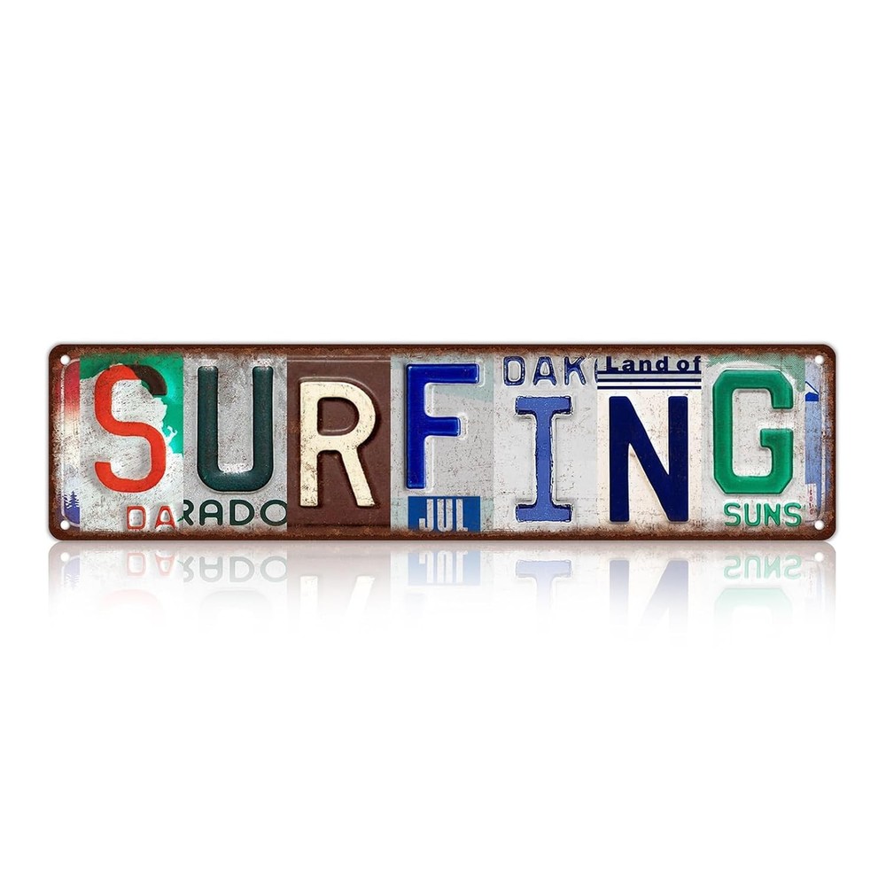 Vintage Surfing Metal Tin Sign Street Decor Wall Art Home Bar Decor