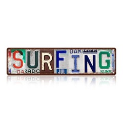 Vintage Surfing Metal Tin Sign Street Decor Wall Art Home Bar Decor