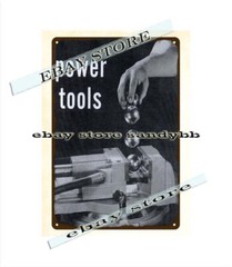 1960 Woodworking MetalWork carpentry tools power vise tin sign brewery bar