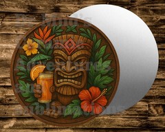 TIKI MAN Metal Round Sign for Wreath Crafts & miniatures