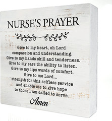 Nurse’S Prayer Wood Box Sign Home Decor Rustic Nurse Wooden Box Sign Block Plaqu