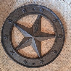Cast Iron Texas Star Wall Plaque