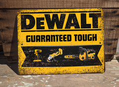 Dewalt Guaranteed Tough Vintage Style Man Cave 9″ x 12″ Rustic Metal Sign