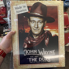 John Wayne Vintage Retro Metal Sign, Cowboy Country Western, Wall Mounted