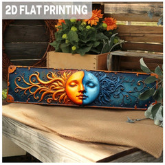 Vintage Sun And Moon Metal Wall Decor 4x 16in Orange And Blue Series Celestial