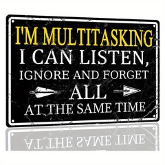 Workplace Metal Sign Funny Sarcastic I Can Listen Ignore Aluminum Sign