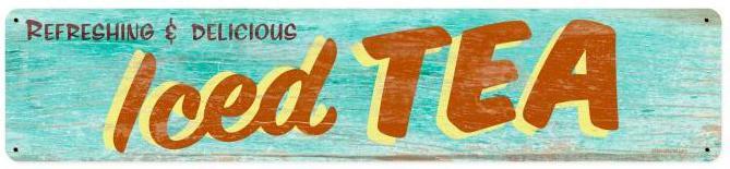 Iced Coffee Tea Fresh Lemonade Metal Sign Diner Cafe Restaurant Wall Decor RPC