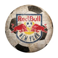 Distressed Soccer Ball – S0911 – New York Red Bulls – MDF Wood