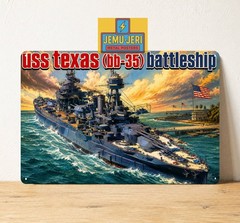 USS Texas BB-35 Battleship Navy Metal Poster Sign 8*12″in