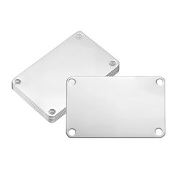 6Pcs Blank Name Plates, 3.1 x 2″ Mirror Engraved Plate with 4 Holes, Silver