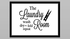 Laundry Room Sign PHOTO B&W HOME WALL DECOR Wash Clothes 5×7 Pic