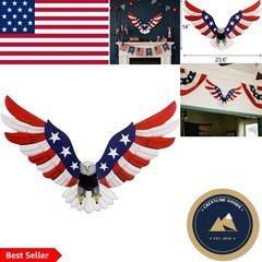 Large American Eagle Hanging Sculpture – Independence Day Home Decor 23.6″ x 14″