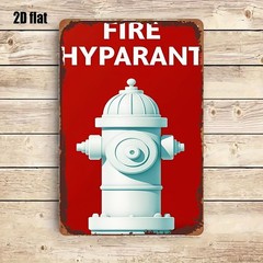 humorous garage wall art “Fire Hyparant” misspelled fire hydrant warning plaque