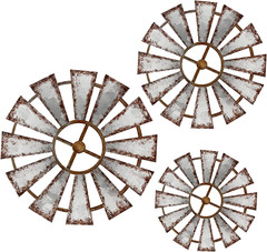 3 Pcs Wood Windmill Wall Decor Farmhouse Hanging Decoration Wooden Windmill Kitc