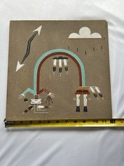 Navajo Yeii Rainbow Girl Sandpainting Wall Art Signed 12×12 Southwest Decor