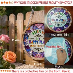 “This Is My Happy Place Don’T F It Up” Sign, 11.5 Inch Acrylic Wall Decor, Vibra