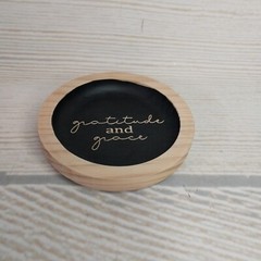~New! “Gratitude & Grace” Wood Jewelry Dish Sign Decor Kitchen Bathroom Bedroom