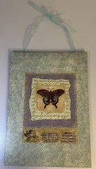 Used Butterfly wall hanging Greenbrier international inc. Blue & purple & cream