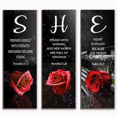 3 Pieces Red Bedroom Decor Red Rose Bedroom Wooden Red Bathroom Inspirational…