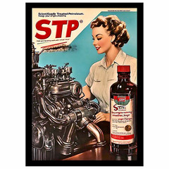 STP Oil Treatment Vintage Replica Sticker Sign Gloss Finish 4 Sizes