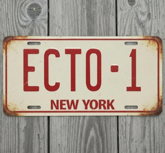 ECTO-1 New York 6 x 12 Red Novelty Aluminum License Plate Made In USA New!