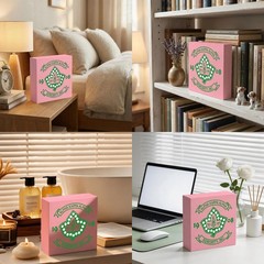 AKA Sorority Gifts for Office Decor, Wooden Desk Sign with Pink and Green Ivy…