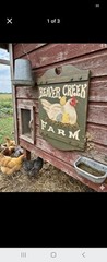 Vintage Rustic Wood Beaver Creek Farm Chicken Sign 13.5″ × 19″