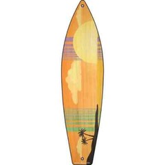 Tropical Sunset Metal Surfboard Sign 23″x6″ Plaque Home Door Garage Wall