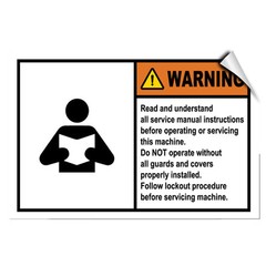 Warning Read Manual Instructions Follow Procedureα LABEL DECAL STICKER