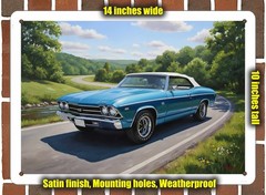 Metal Sign – 1969 Chevrolet Chevelle SS 12 Oil Painting – 14×10