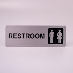 Toilet Sign Placard Bathroom Sign for Door or Wall Decor Shops Washroom