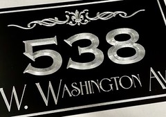 Engraved Personalized Custom House Number Business Street Address Sign 15×9.5
