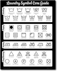 Farmhouse Laundry Symbols Magnet, 8X10 Laundry Symbols Chart, 39 Icons for Cloth
