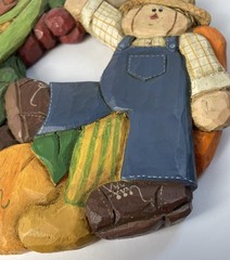 Eddie Walker Harvest Scarecrow Wreath Wall Plaque Midwest Cannon Falls Read Desc