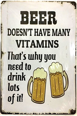 TIN SIGN new 8×12 Beer funny man cave bar vitamins drinking alcohol pub (Br7b)