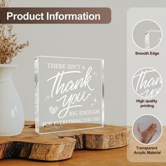 Pozetazas Thank You Gifts for Women Men, Teacher Appreciation Gifts, Square A…
