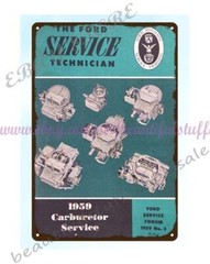 1958 Service Technician Carburetor service automotive. metal tin sign