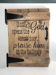 God Quote Wall Hanging Wood Farm House Door Decor- 20”x14” Religious/Spiritual