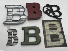 Letter “B” Lot of 6 Different Hobby Lobby Decor Letters Tin Wood Home Decorating