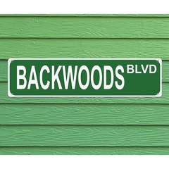 Waterproof Backwoods BLVD Metal Sign Backyard Patio Outdoor Wall Art Decoration