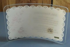 50th Anniversary – Curved Glass Plaque w/ Poem- Lace and Rose Design