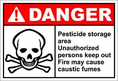 Pesticide Storage Area Unauthorized Keep Out Danger OSHA / ANSI METAL Sign