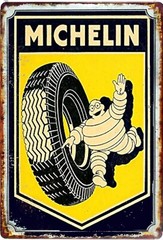 XXL 12 x 18 sign Michelin Tires Vintage Advertising Old Metal tin Sign