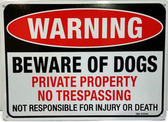 Beware of Dog Sign Private Property No Trespassing Dog Warning 10×7 inch 2 Pack