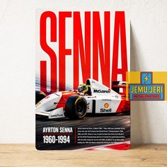 Ayrton Senna McLaren F1 Metal Poster Sign 20x30cm Racing Garage Wall Art