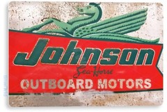 Johnson Outboard Motor Sign, Engine Rustic Retro Boat Motor Tin Sign B276