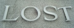 4 Large Cast Aluminum ommercial Sign Letters 18 In. Tall Spells LOST