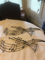 Metal Music Notes With Trumpet Wall Art