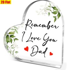 Heart Acrylic Plaque Watercolor Leaves Hearts Remember I Love You Dad Decor Gift